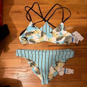 NWT Reversible Light Blue Bikini Set